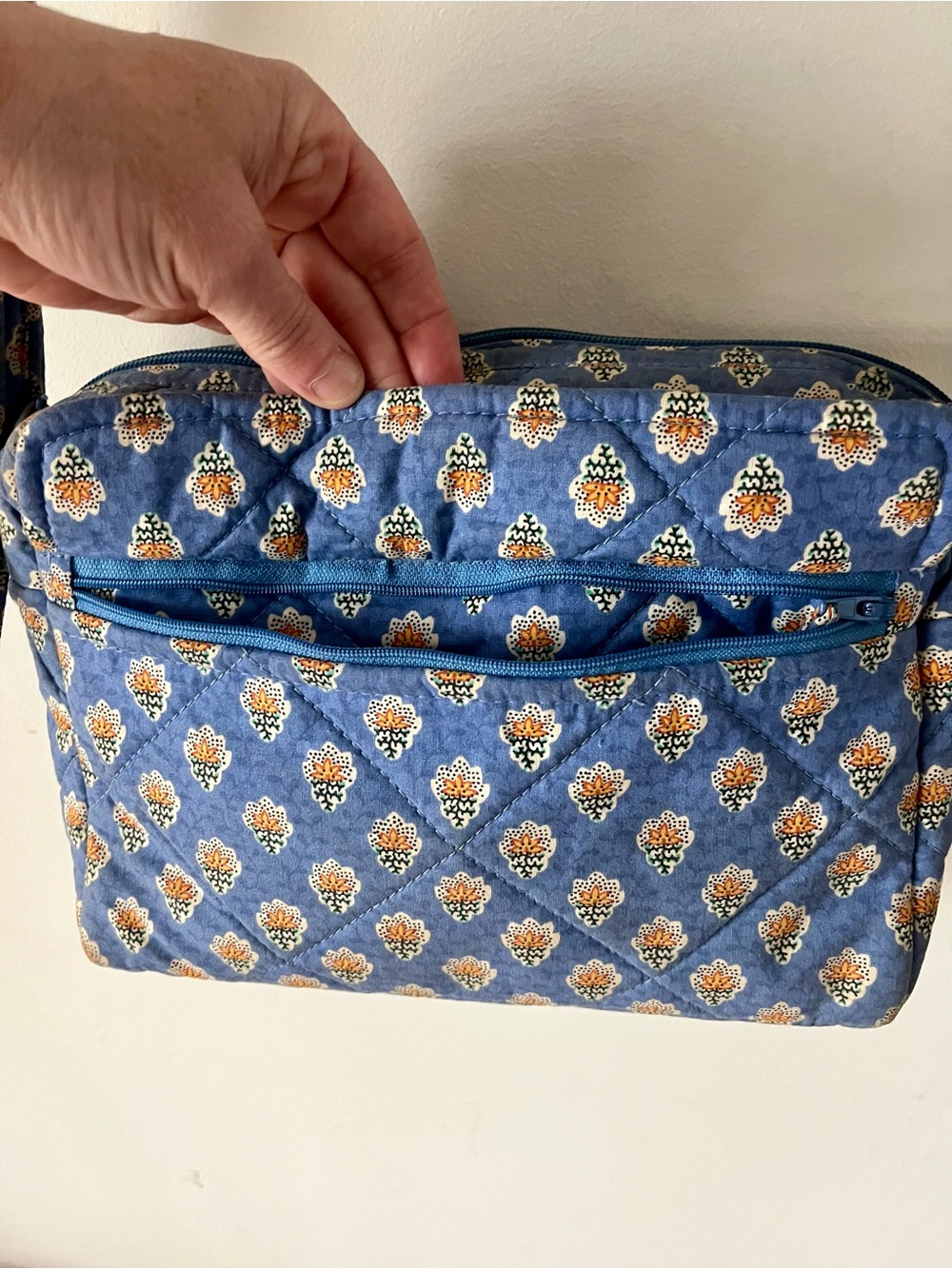 Pierre Deux Quilted Crossbody Bag Blue Floral French Country Vintage - Picture 5 of 15